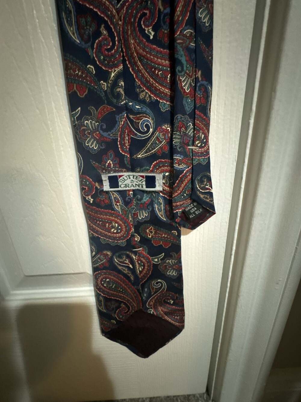 Sutter & Grant Men's All Silk Paisley Print Necktie
